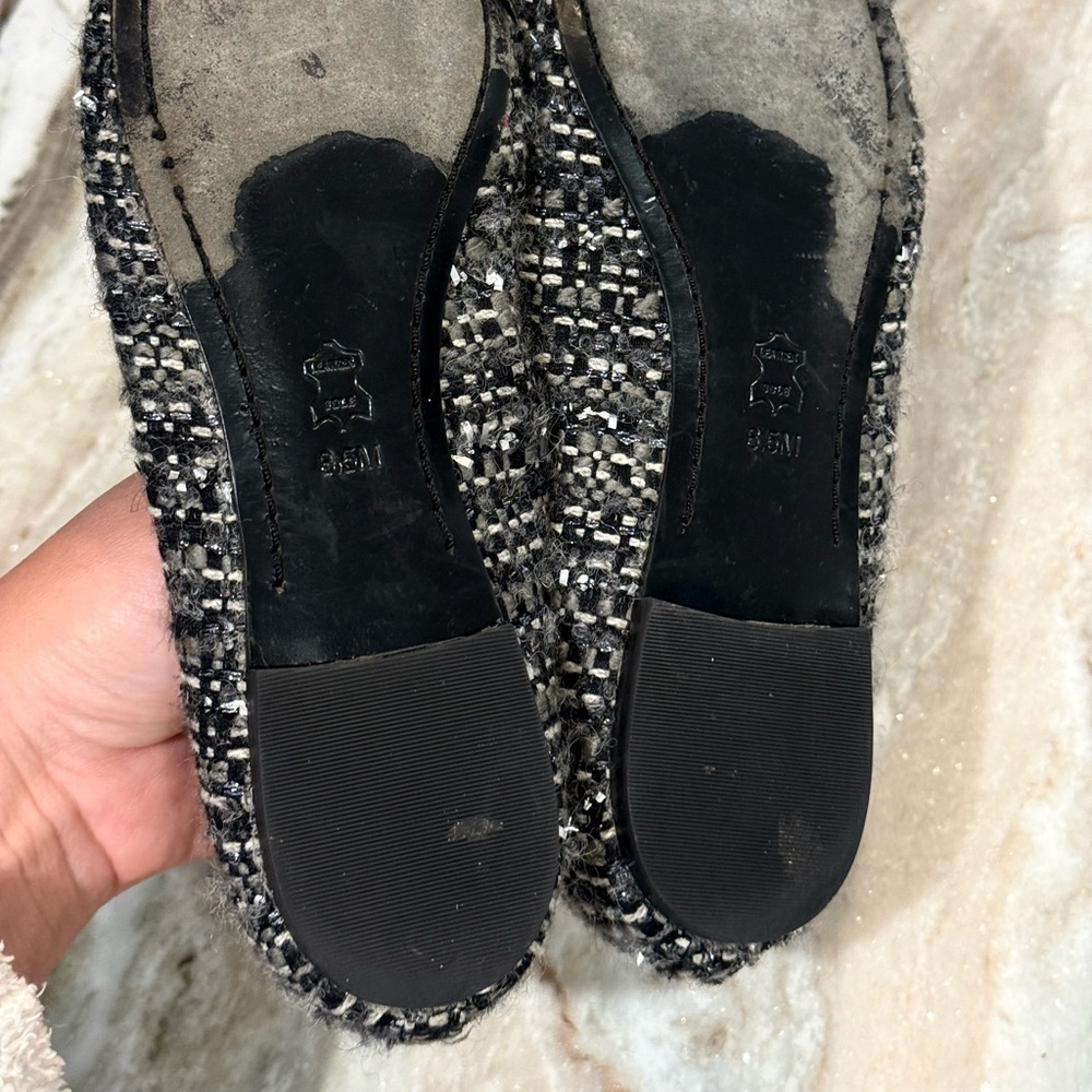 Women’s TORY BURCH grey tweed flats- Size 8.5 - Picture 8 of 9